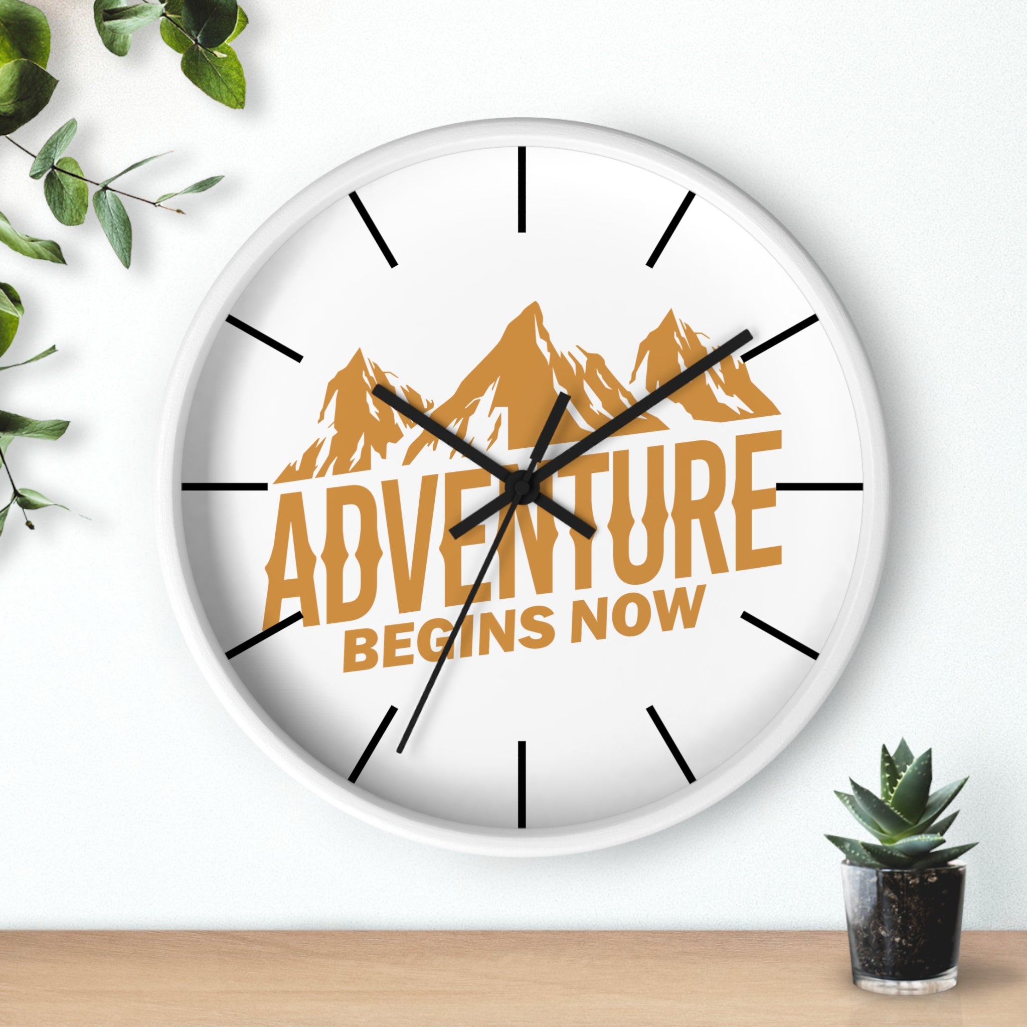 Adventure Begins Now Wall Clock - Inspirational Home Decor for Adventure Lovers