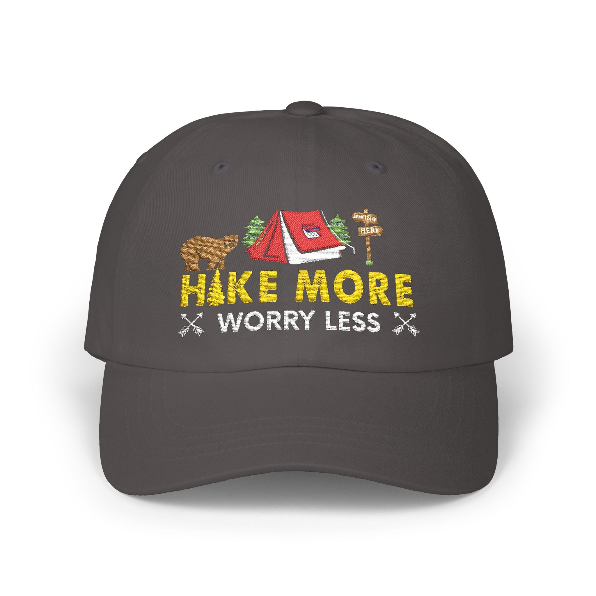 Hike More Worry Less Camping Hat - Outdoor Adventure Cap