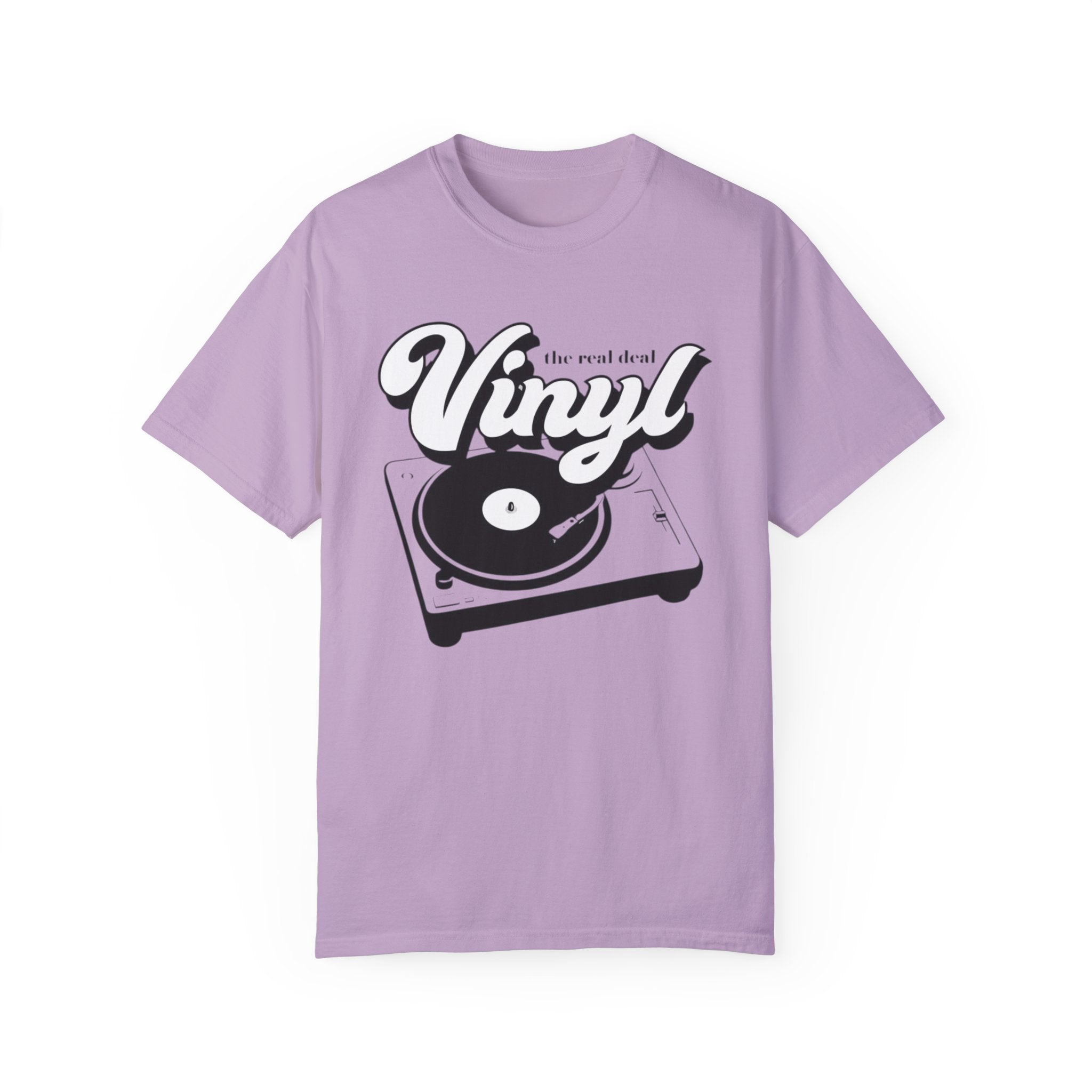 Vinyl Records - The Real Deal - Retro Record Player Turntable T-Shirt – Classic Music Tee for Vinyl Lovers
