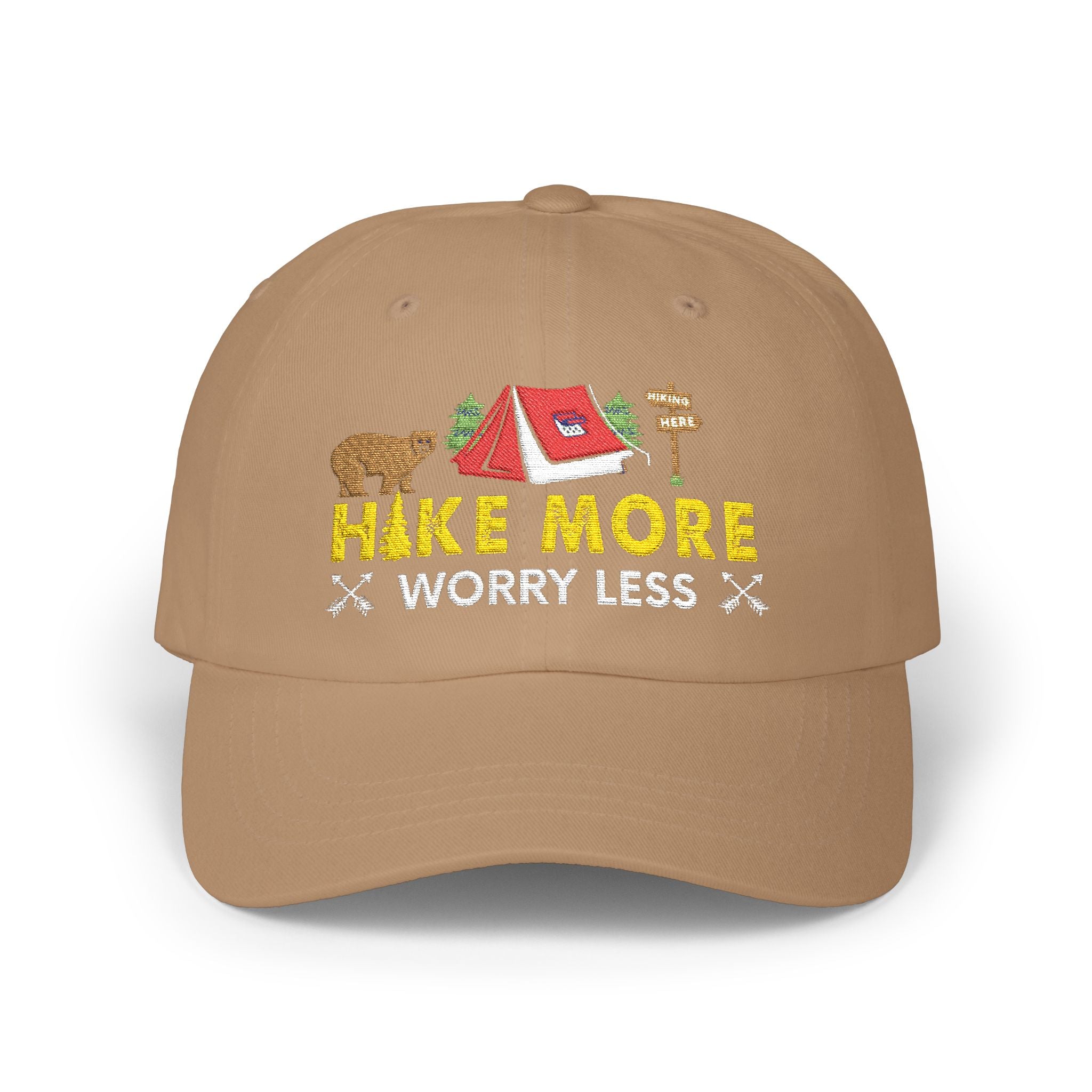 Hike More Worry Less Camping Hat - Outdoor Adventure Cap
