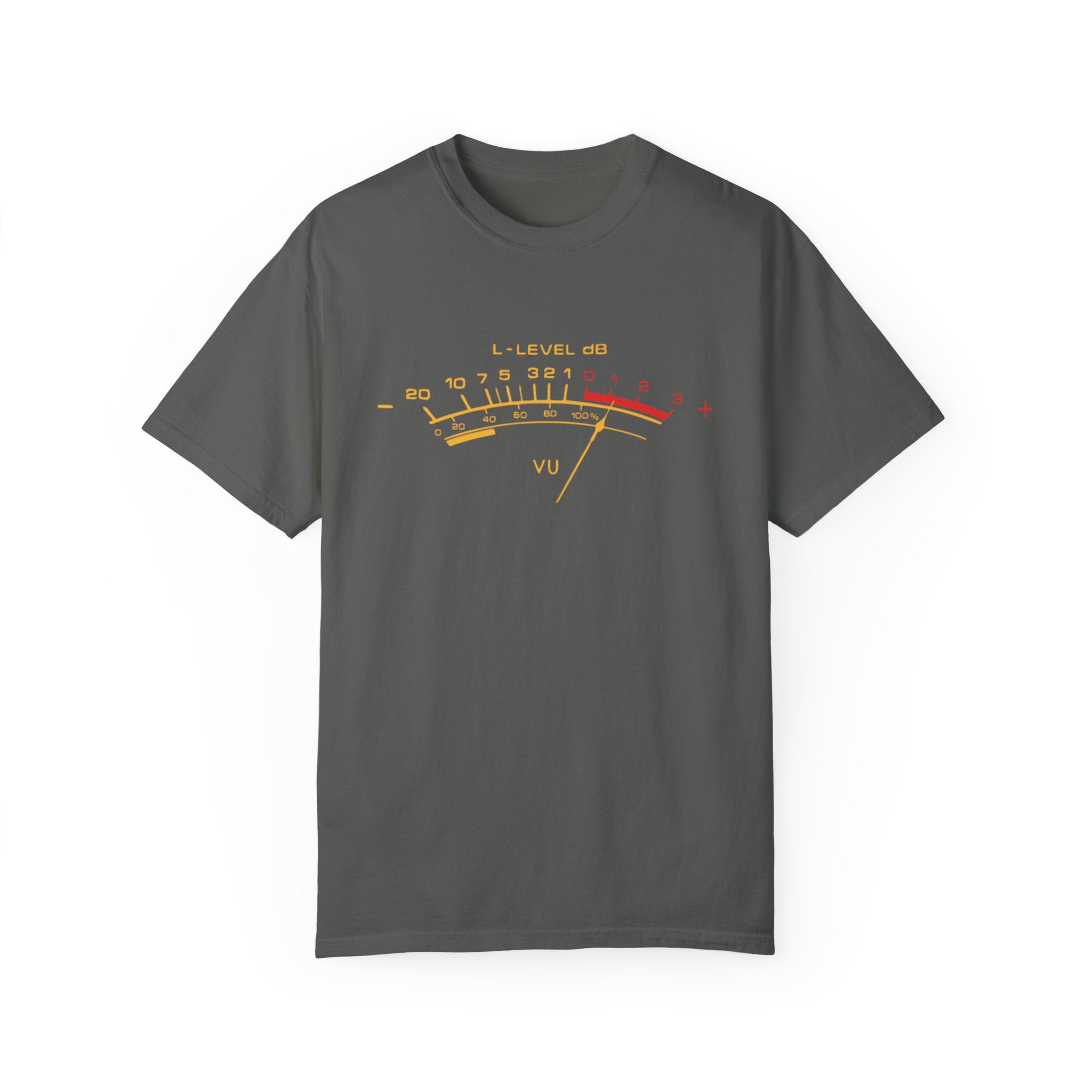 VU Meter T-Shirt – Classic Audio Level Meter Tee for Music & Sound Engineers