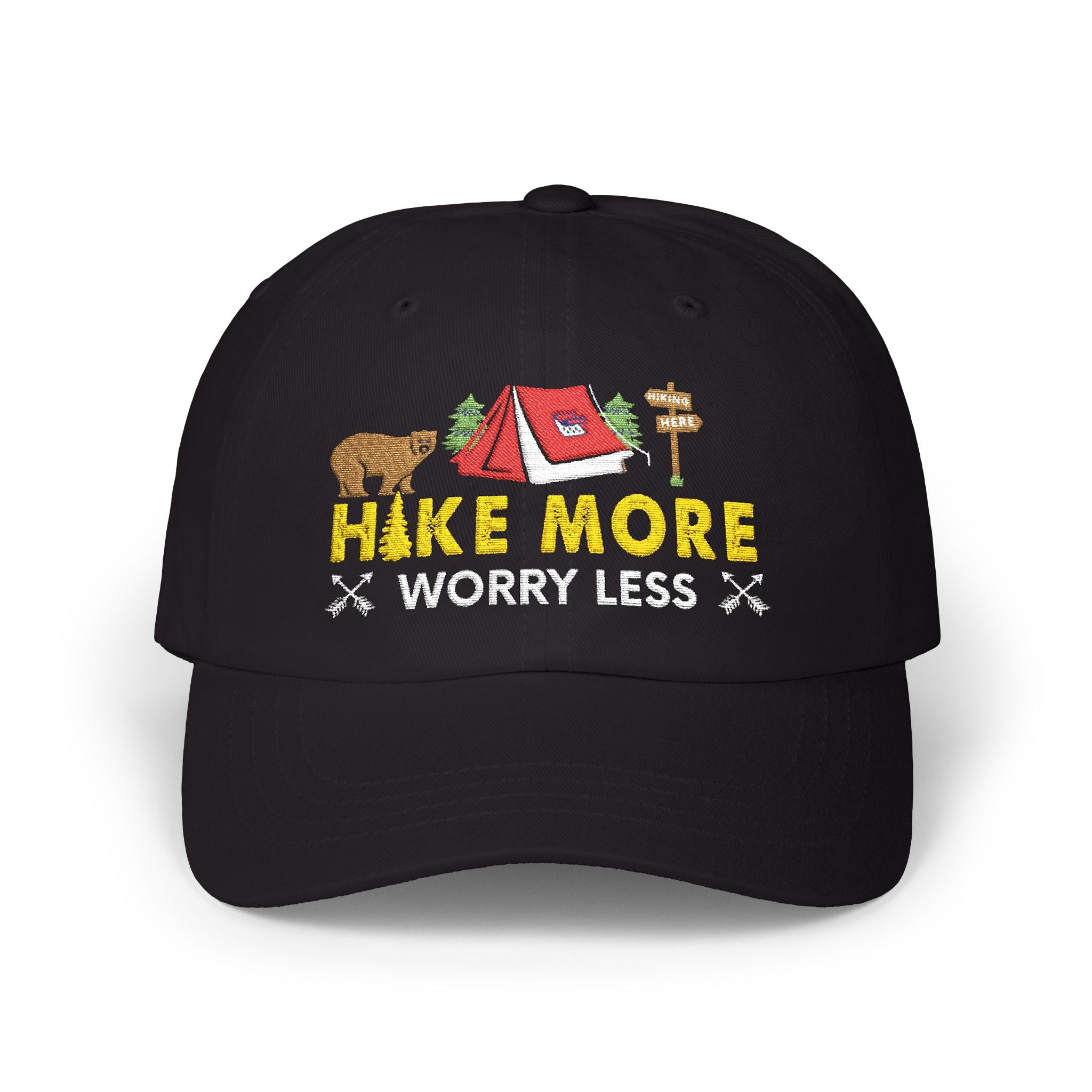 Hike More Worry Less Camping Hat - Outdoor Adventure Cap
