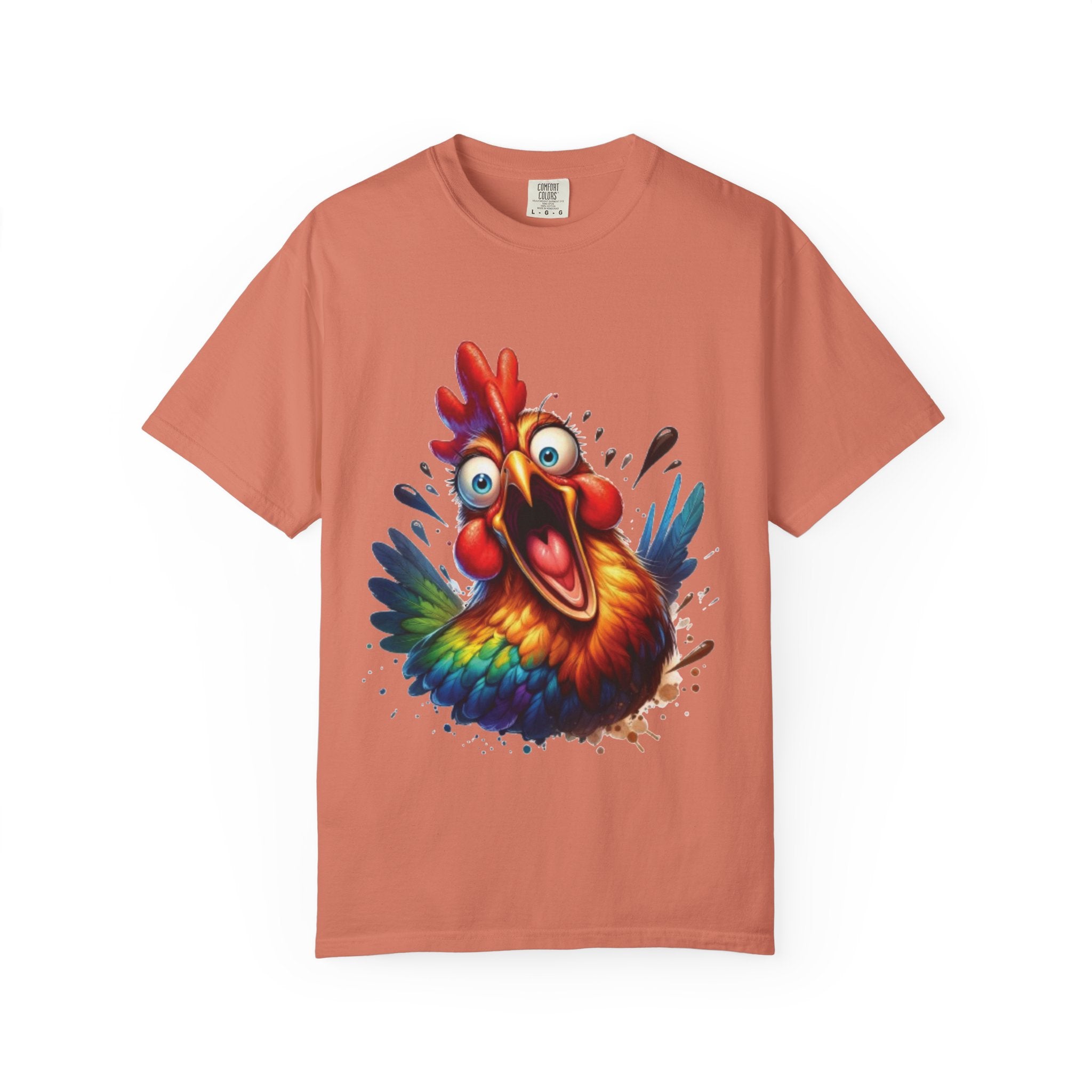 Hilarious Screaming Chicken – Chaotic Poultry Panic Meme T-Shirt