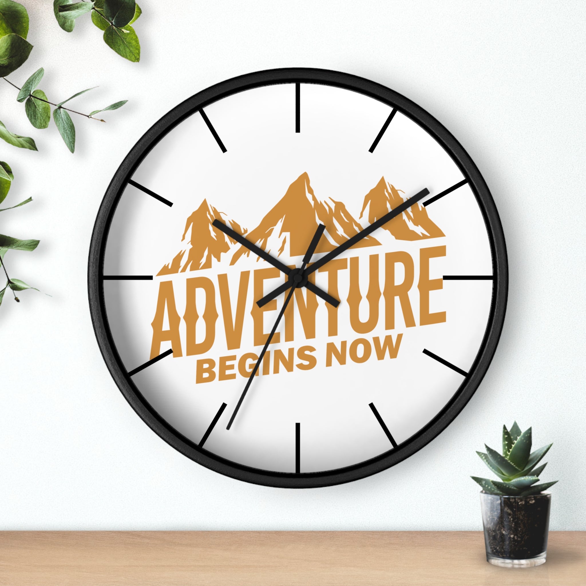 Adventure Begins Now Wall Clock - Inspirational Home Decor for Adventure Lovers