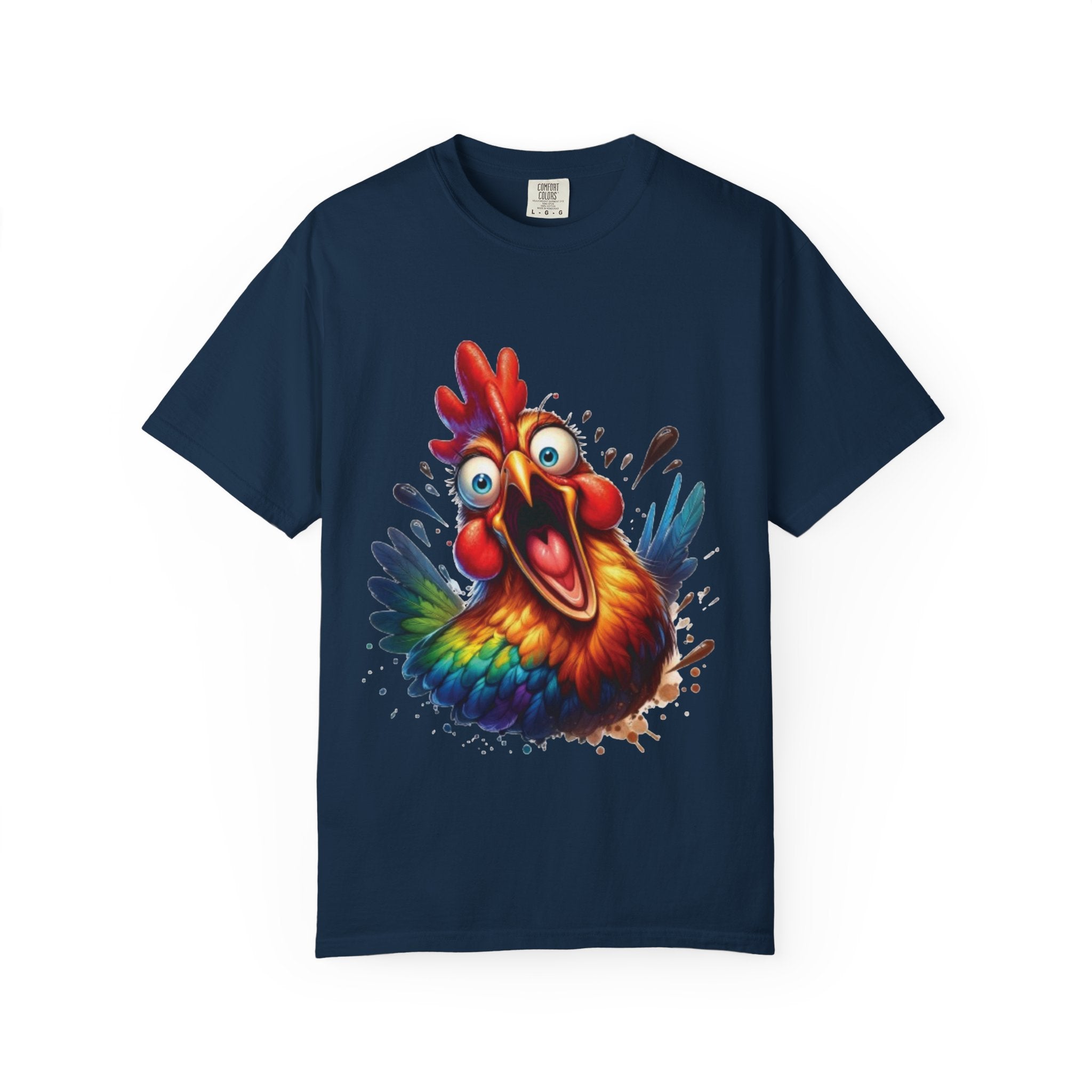 Hilarious Screaming Chicken – Chaotic Poultry Panic Meme T-Shirt