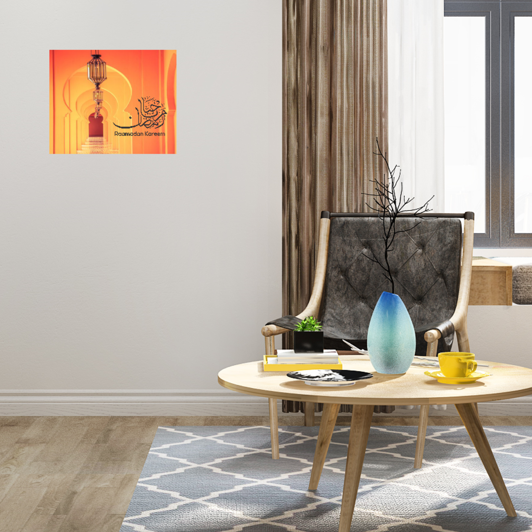 Islamic Theme Marhaba Ramadan Ceramic Tile – Traditional Islamic Art Décor