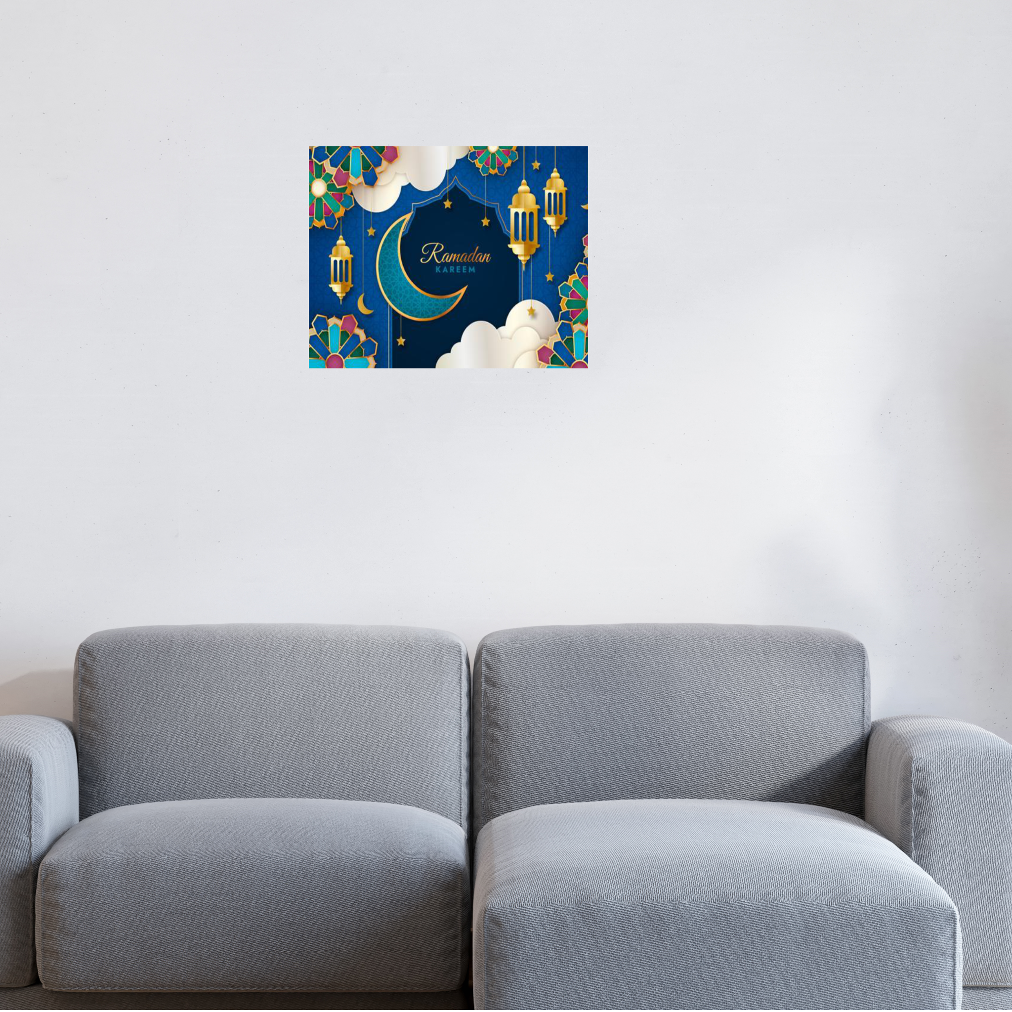 Elegant Islamic Theme Ramadan Kareem Ceramic Tile – Spiritual Ramadan Wall Art